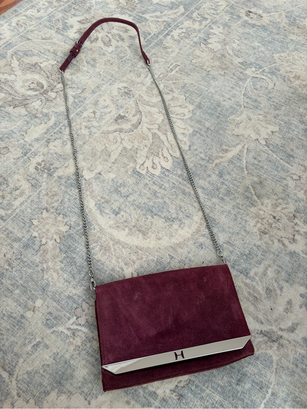 Halston Heritage Plum Suede Crossbody Handbag